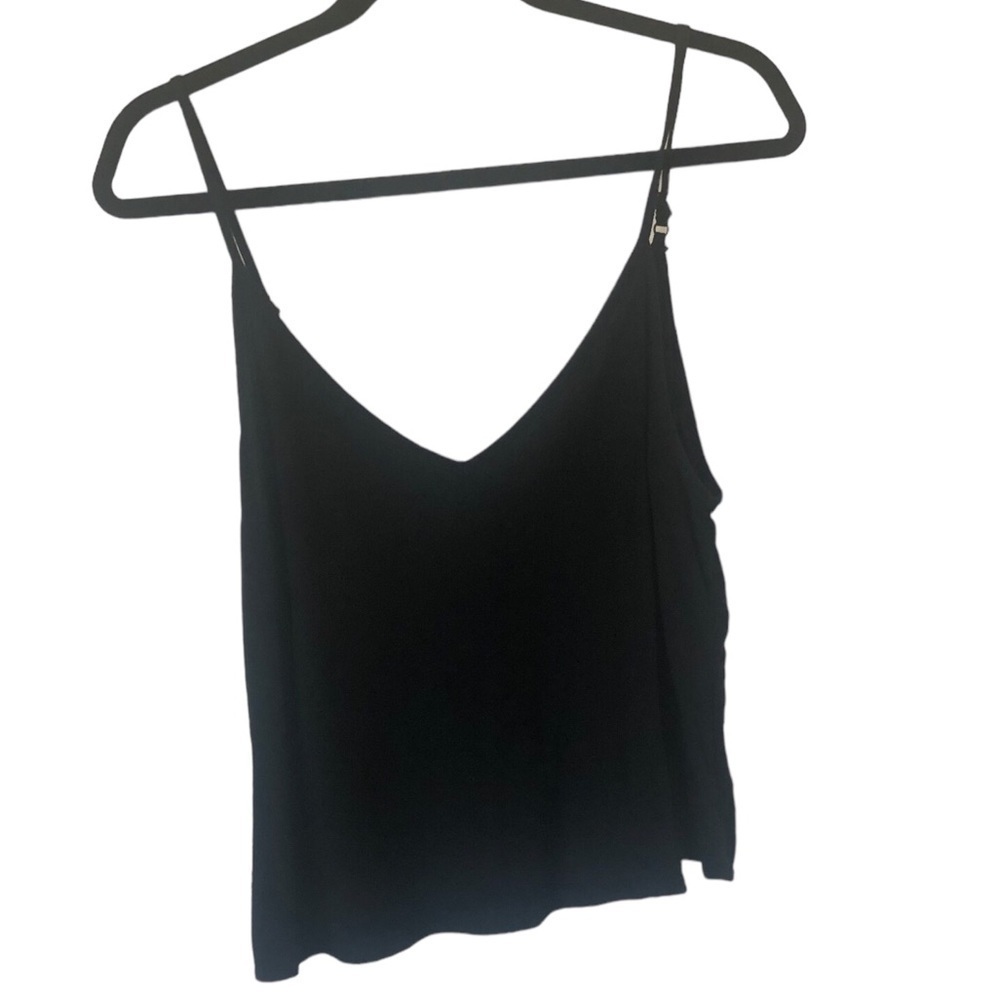 Black Gauze Rayon Crop Top Tank Basic Resort wear classic Layer Cami